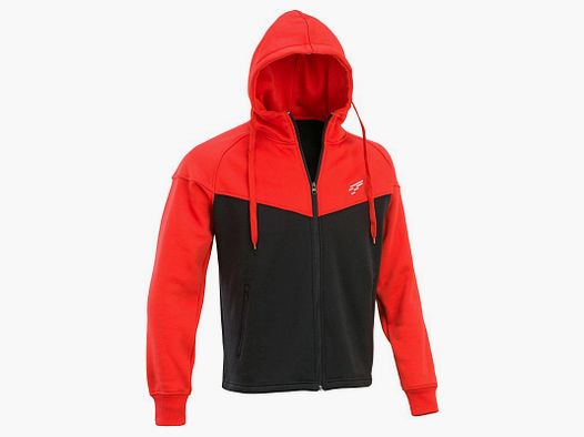 D.FIVE Hoodie met Voorkant Rits Zwart Rood