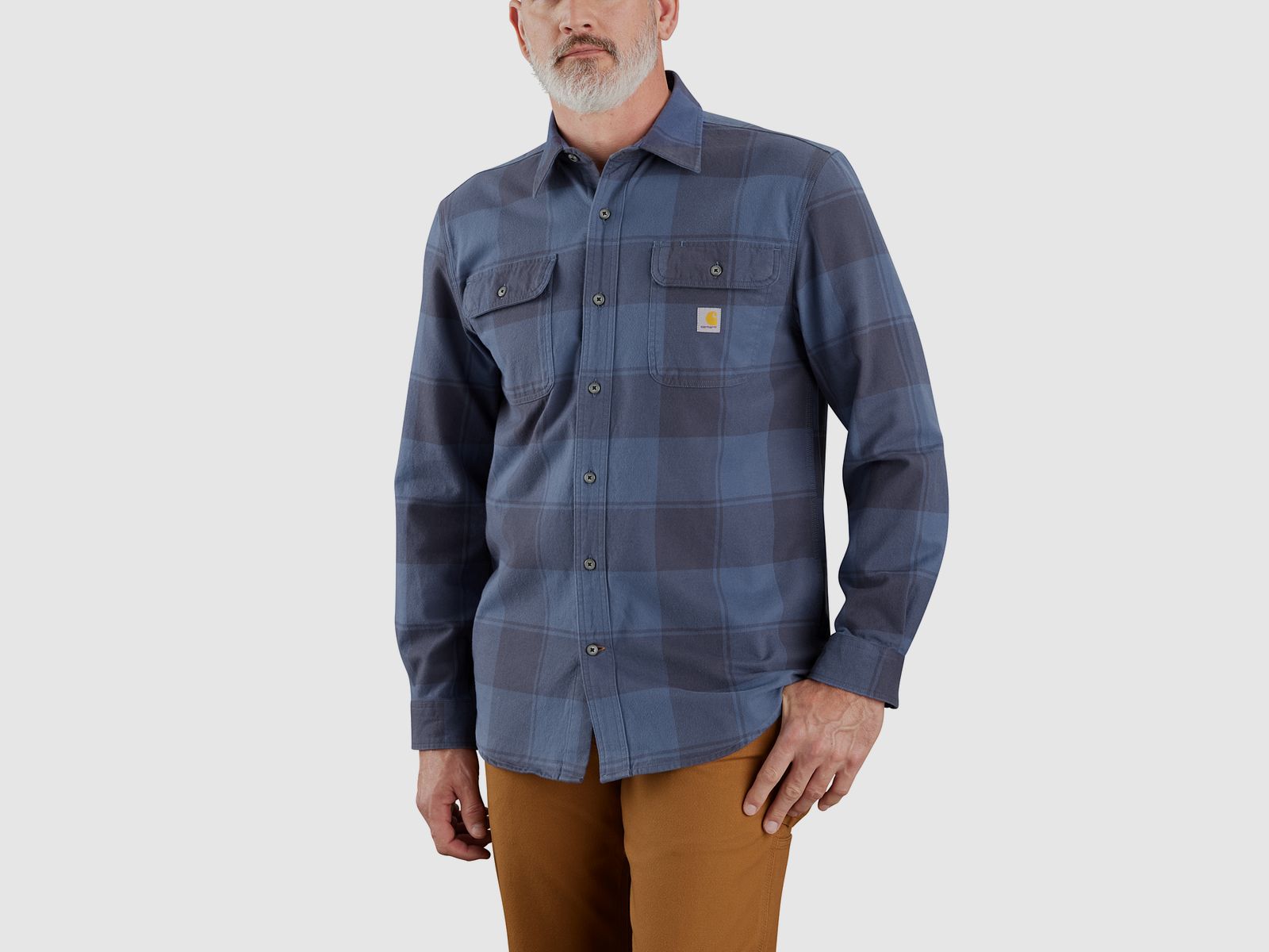 Carhartt checkered flannel shirt, men's, navy, XL