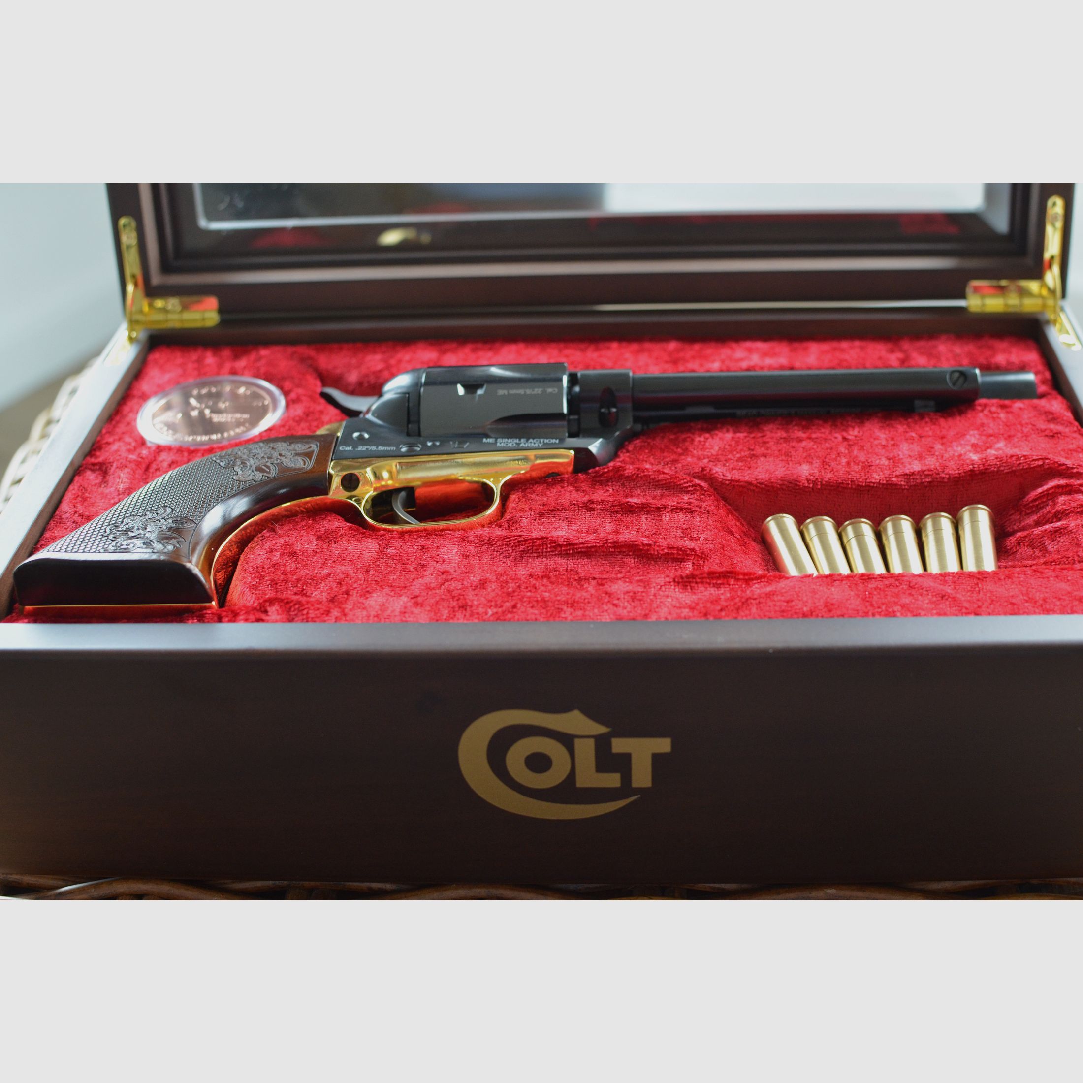 ME Single Action Army LEP Revolver calibro 22   5,5 mm in edizione limitata con scatola  --  Non disponibile in commercio  --  Modello esclusivo  --  Con tamburo estraibile!