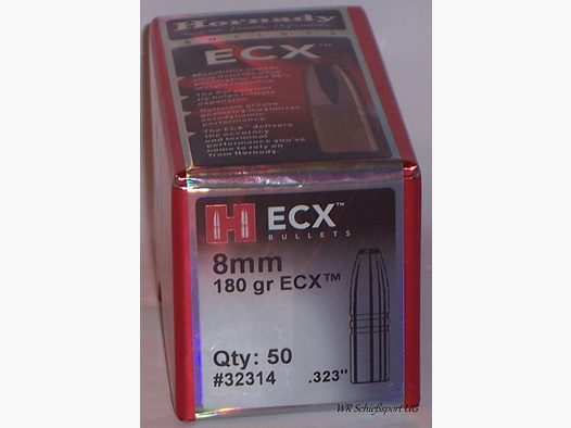 50St. HORNADY 8mm(.323Dia.) - 180 - ECX - bleifreies Jagd-Geschoss -#32314