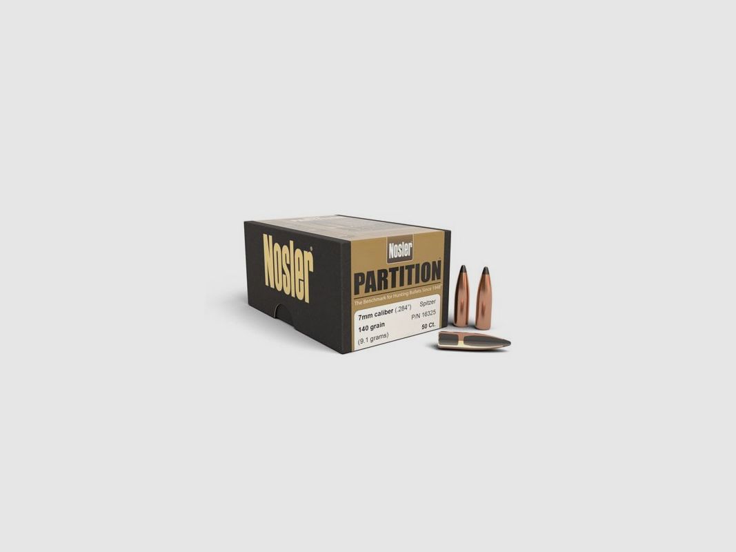 NOSLER GESCHOßE 7MM/284 140 GRS / 7,0 G PARTITION SPITZER 50 STK