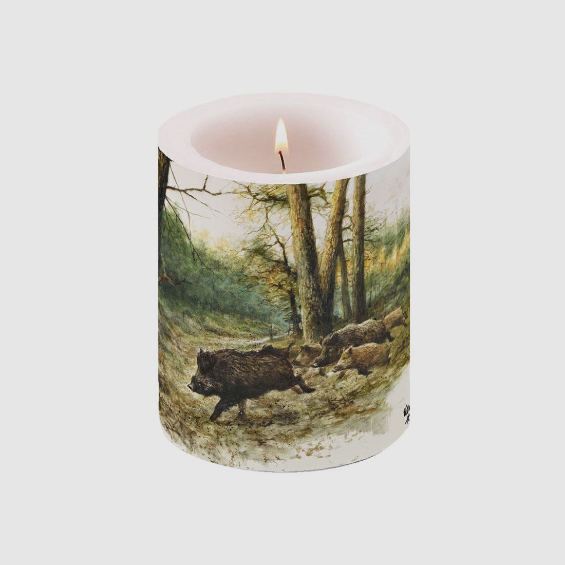 Pillar candle pig