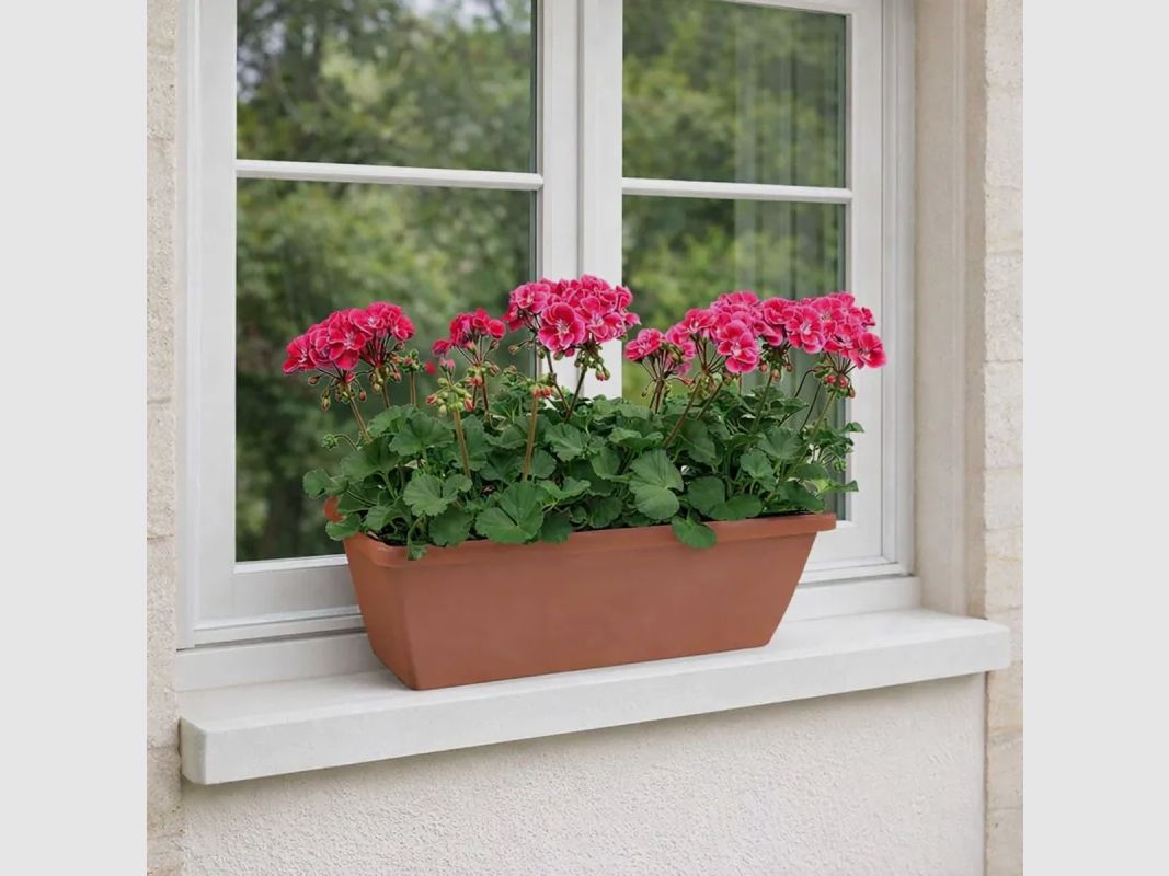 Set aus 8 Elho® Balkonkästen 70x16cm in Terracotta-Optik, Bild 5 von 10