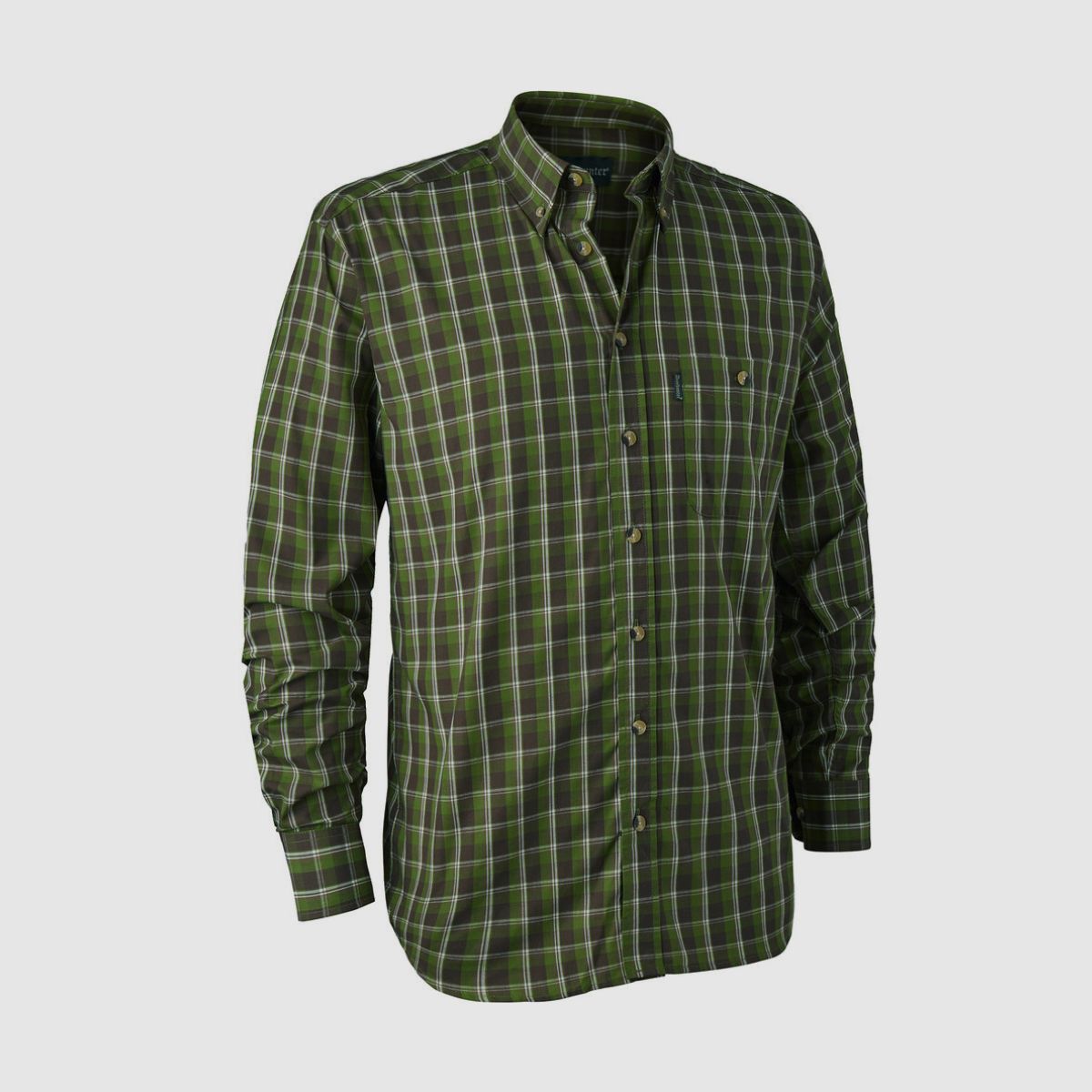DEERHUNTER Shirt Green Check Long Sleeve