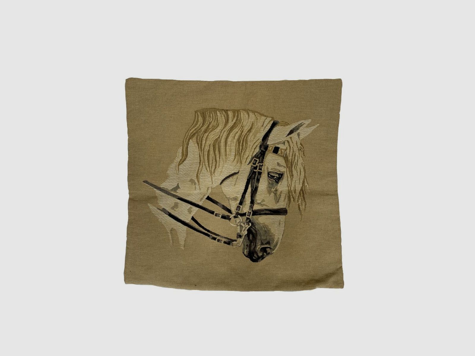 Cuscino Lovergreen motivo cuscino testa di cavallo grigia
