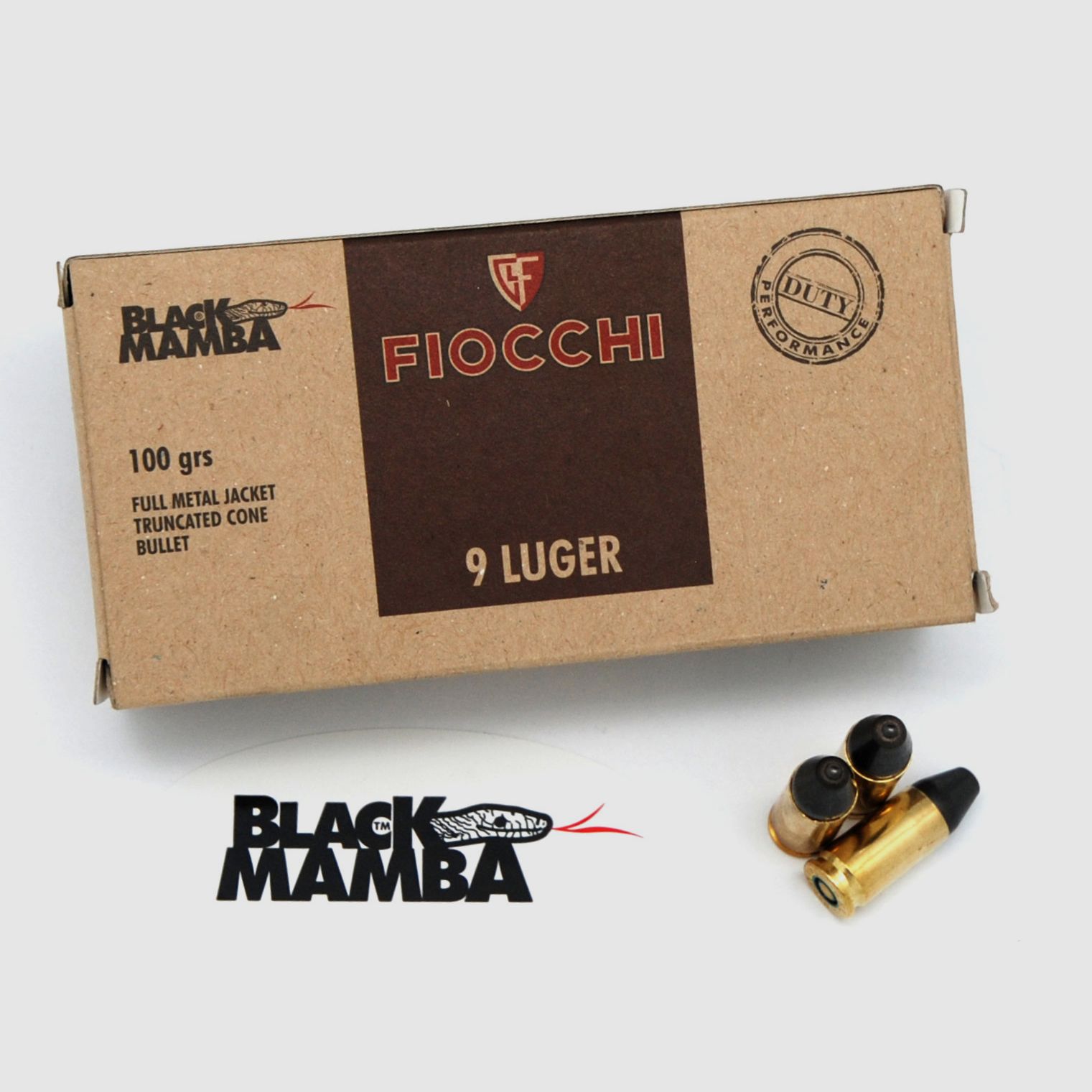 9 Para FIOCCHI FMJTC BM 100 grs Black Mamba