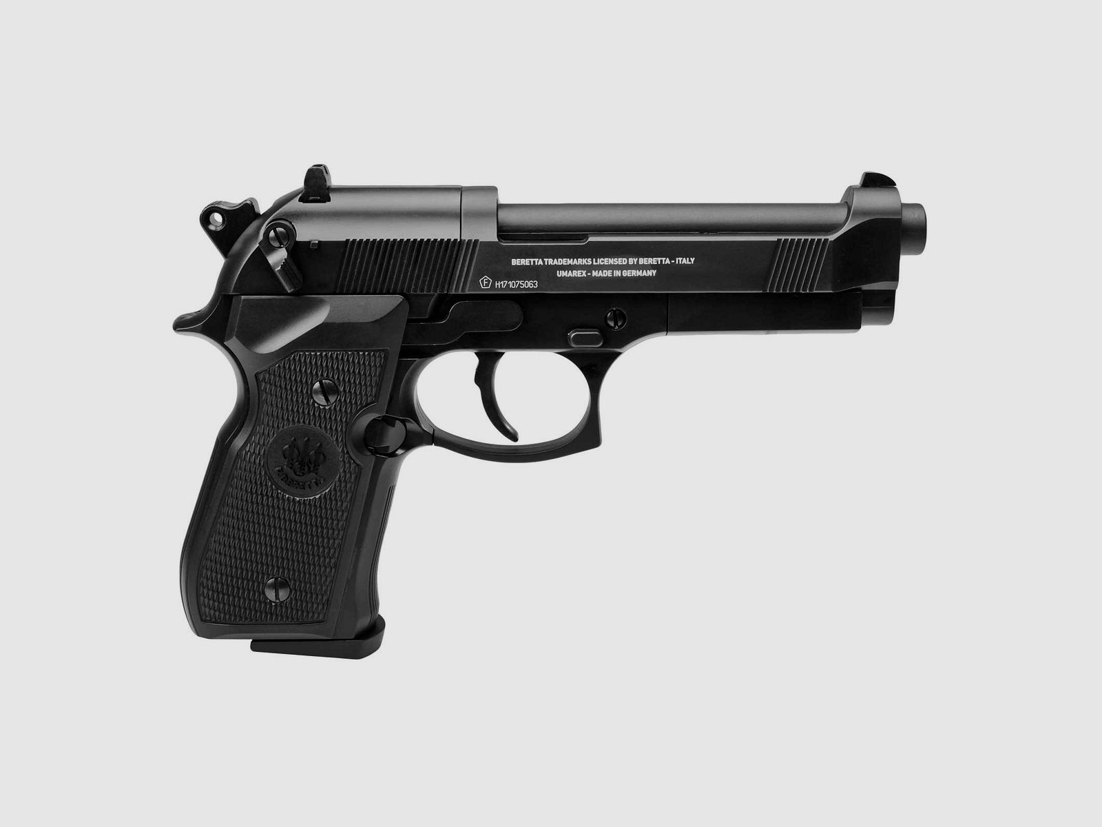 Luftpistolenset Beretta 92 FS 4,5 mm Diabolo brüniert Co2-Pistole (P18)