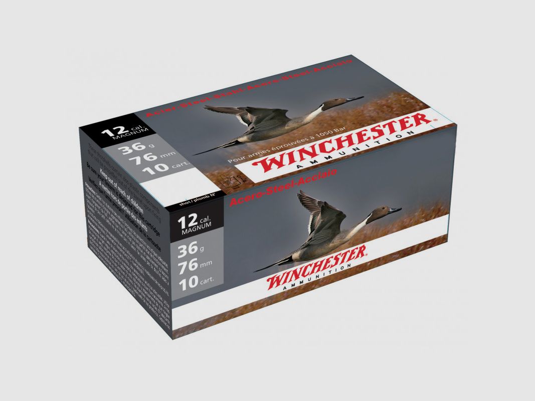 PACKUNG MIT 25 PATRONEN WINCHESTER 12/76 STEEL MG 36G PB5, Bild 2 von 2