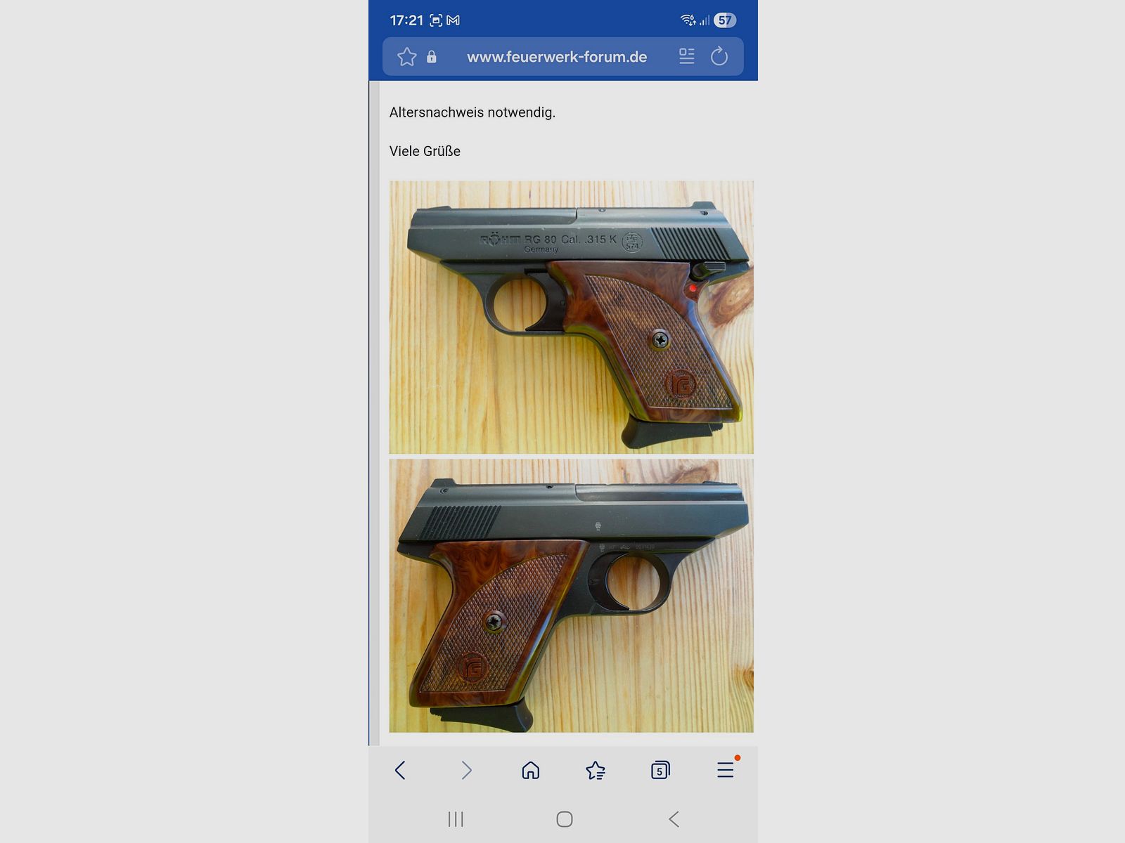 Stara pistolet gazowy/ alarmowy Röhm RG 80. Lekkie ślady użytkowania