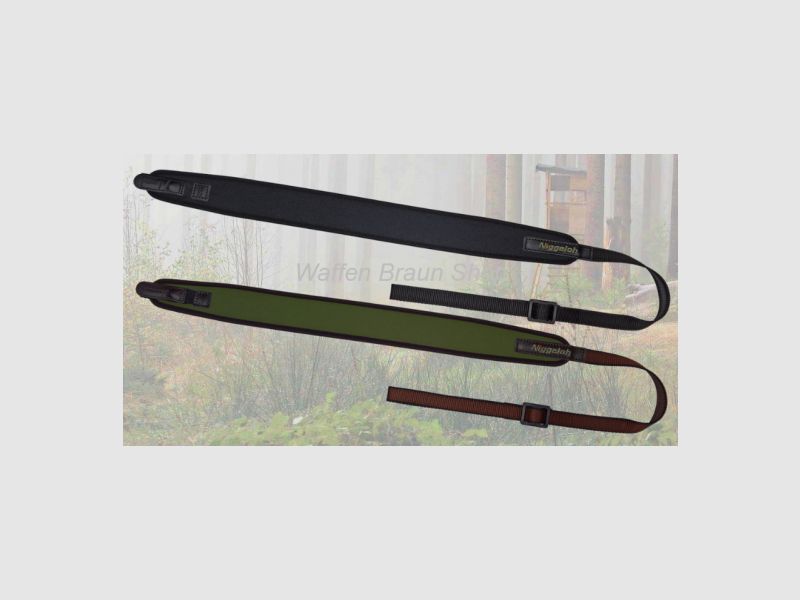 Niggeloh Gewehrgurt „UNIVERSAL“ mit Schnellverschlüssen, Leder/ Carbon, Schwarz