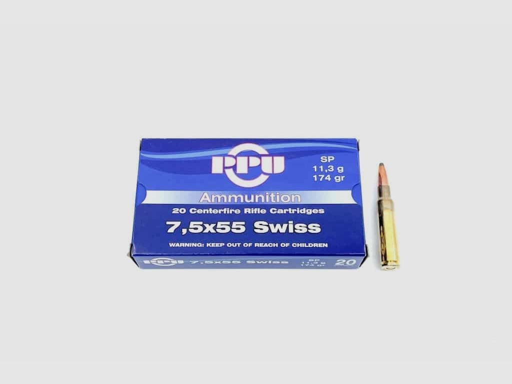 7.5×55 PPU Soft Point 11.3g. / 174grs.