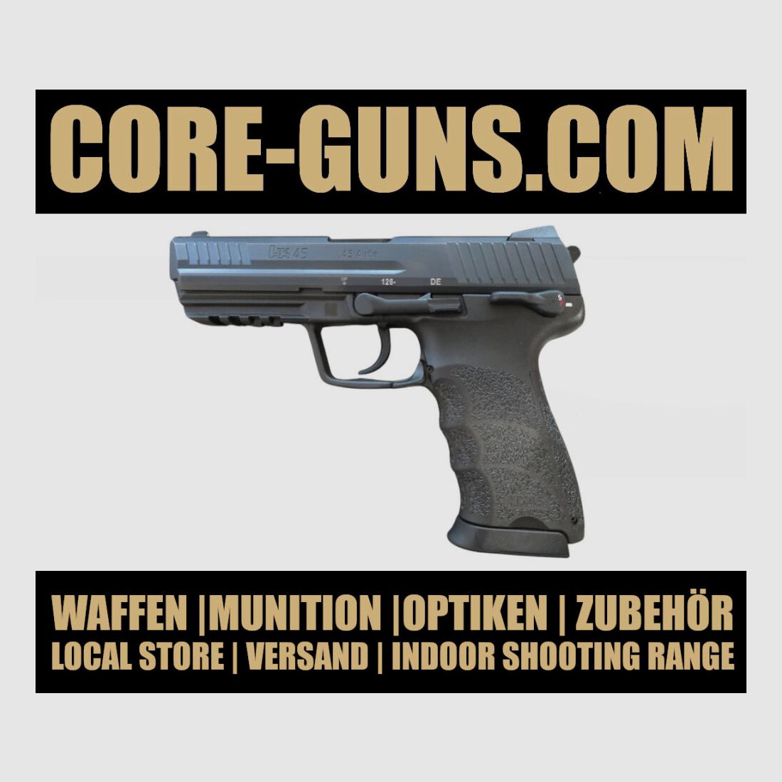 Heckler & Koch HK45 Full Size (V1) Kaliber 45ACP, półautomatyczny pistolet dostępny od ręki, cena detaliczna: 892€