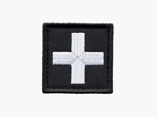 Medic Cross Stoff Patch Schwarz - Weiß