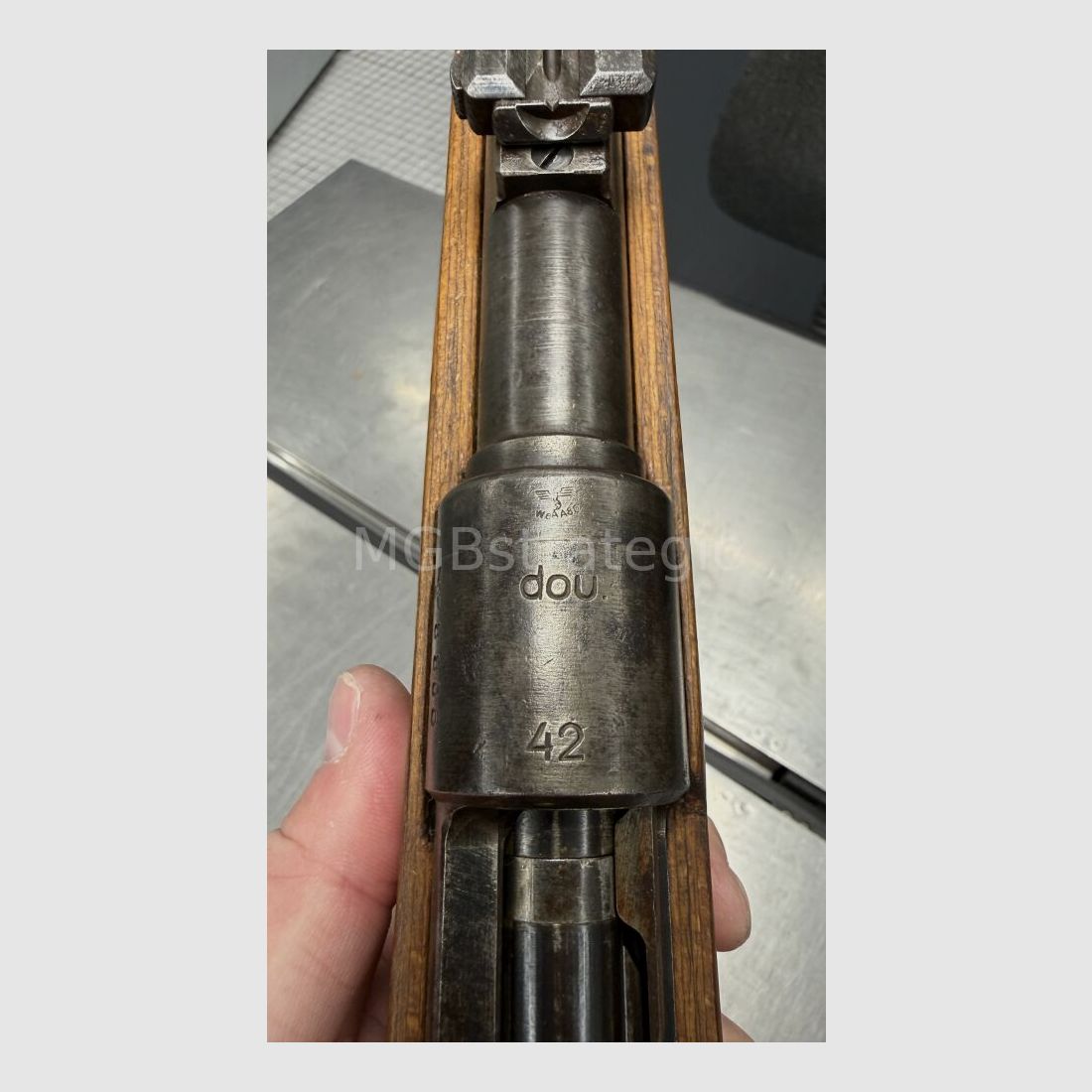 K98k DOU42 – 1942 – nummerngleich ohne Beschuss Herstellercode DOU42 steht für die Waffenwerke Brünn AG