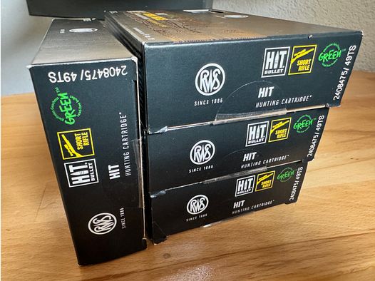 76 Schuss RWS 8X57 IS HIT Short Rifle 10,4g 160gr bleifrei