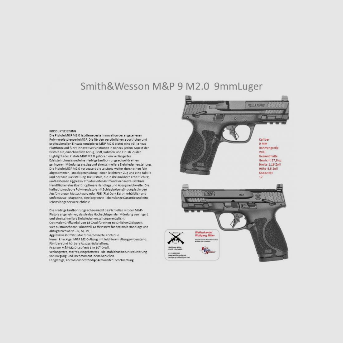 Smith & Wesson M&P 9 M2.0 9mm Luger Neu!!