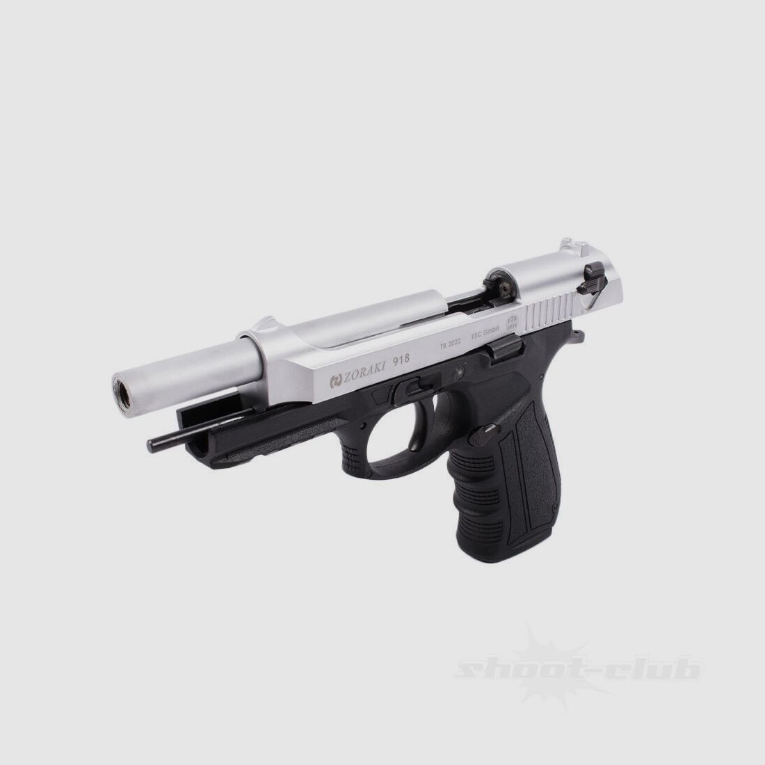 Zoraki 918-P Matt Chrom Schreckschusspistole 9 mm P.A.K.