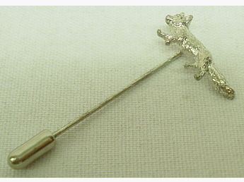 Krawattennadel Fuchs - 23mm,versilbert,lange Nadel