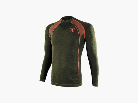 Trabaldo maglia Tecnica Lightwool manica lunga verde e arancio