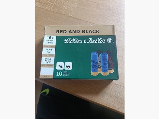 20 Schuss 16/65 28.4g Sellier&Bellot Red and black 