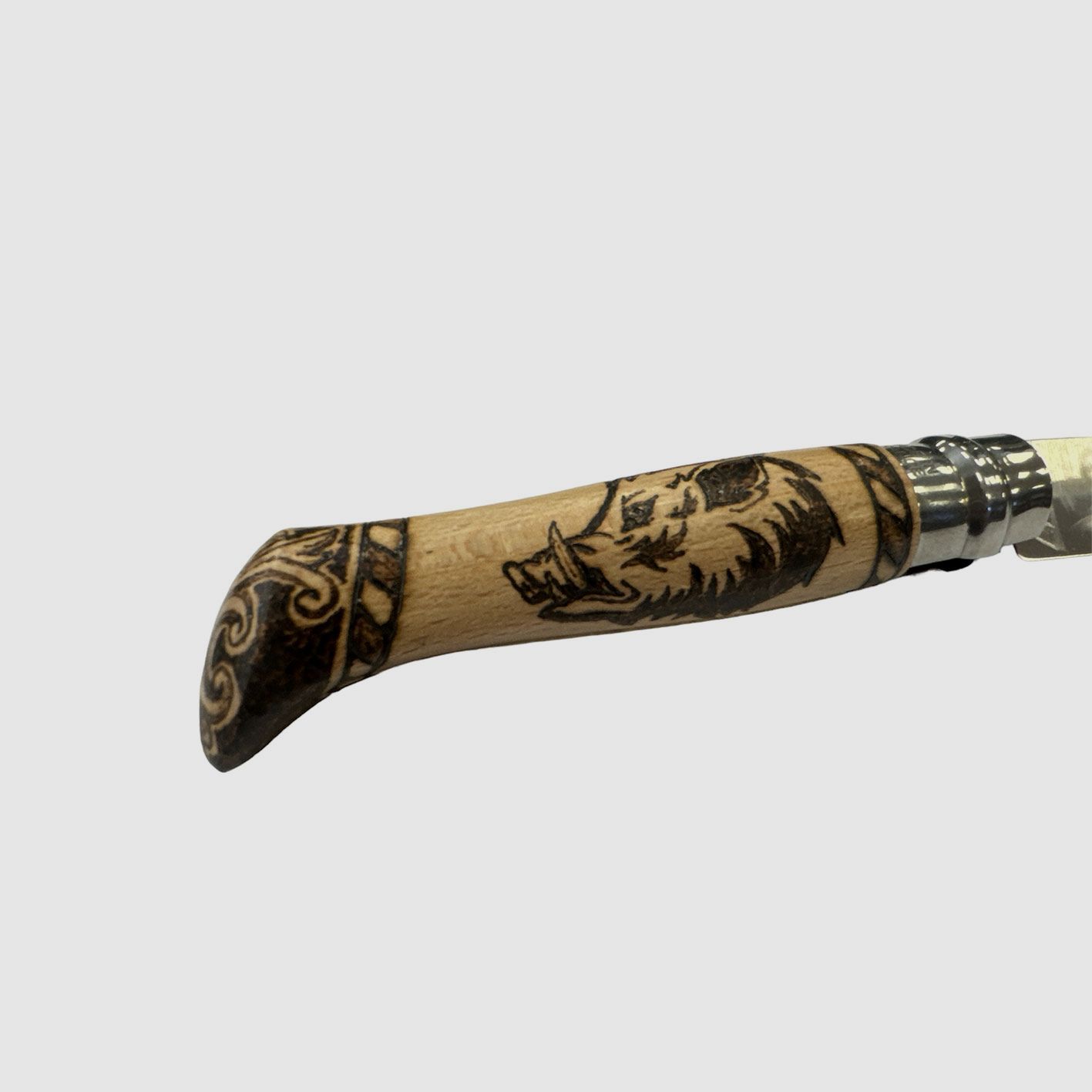 Knife – OPINEL – N.9 INOX BRASS/RESIN/BURNING HANDMADE, image 4 of 6