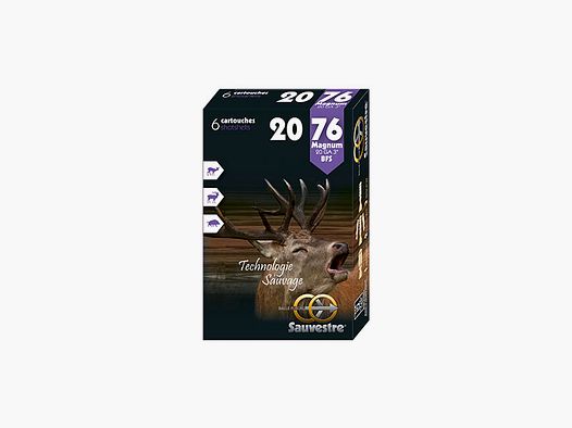 boite 6 cartouches Sauvestre BFS cal 20/76 22.5 grammes