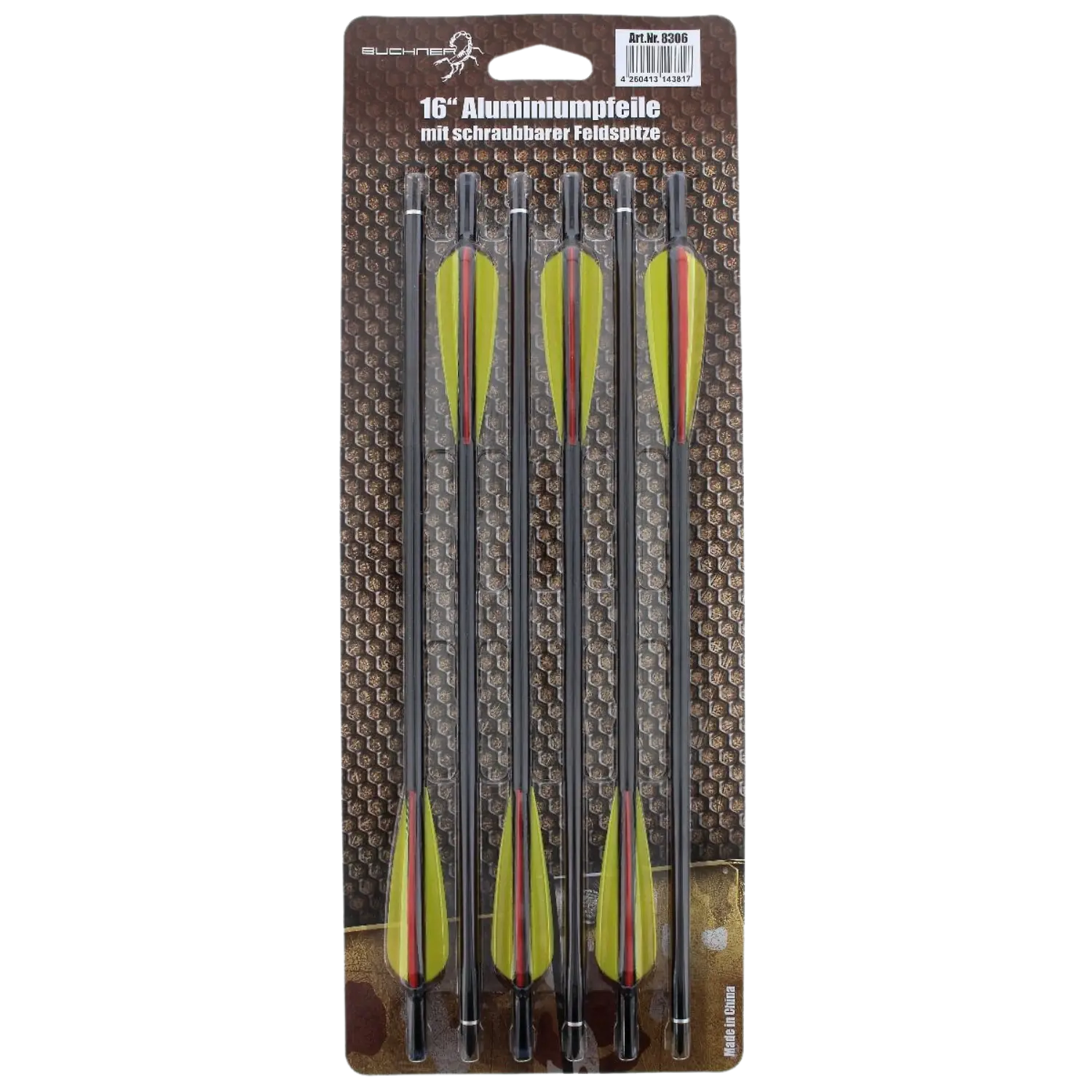 Flèches en aluminium de 16 pouces noires pour arbalète (6 flèches)