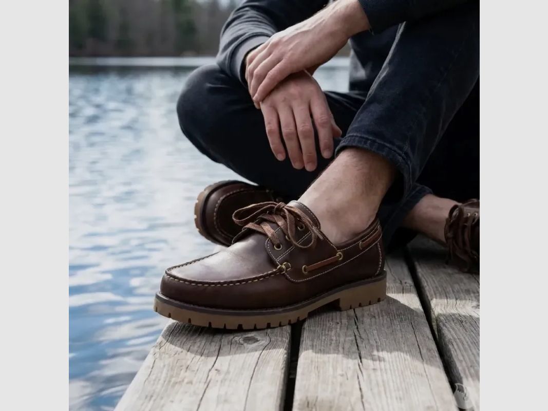 Chaussures bateau semelle crantée synthétique marron 40 à 46, image 12 sur 14