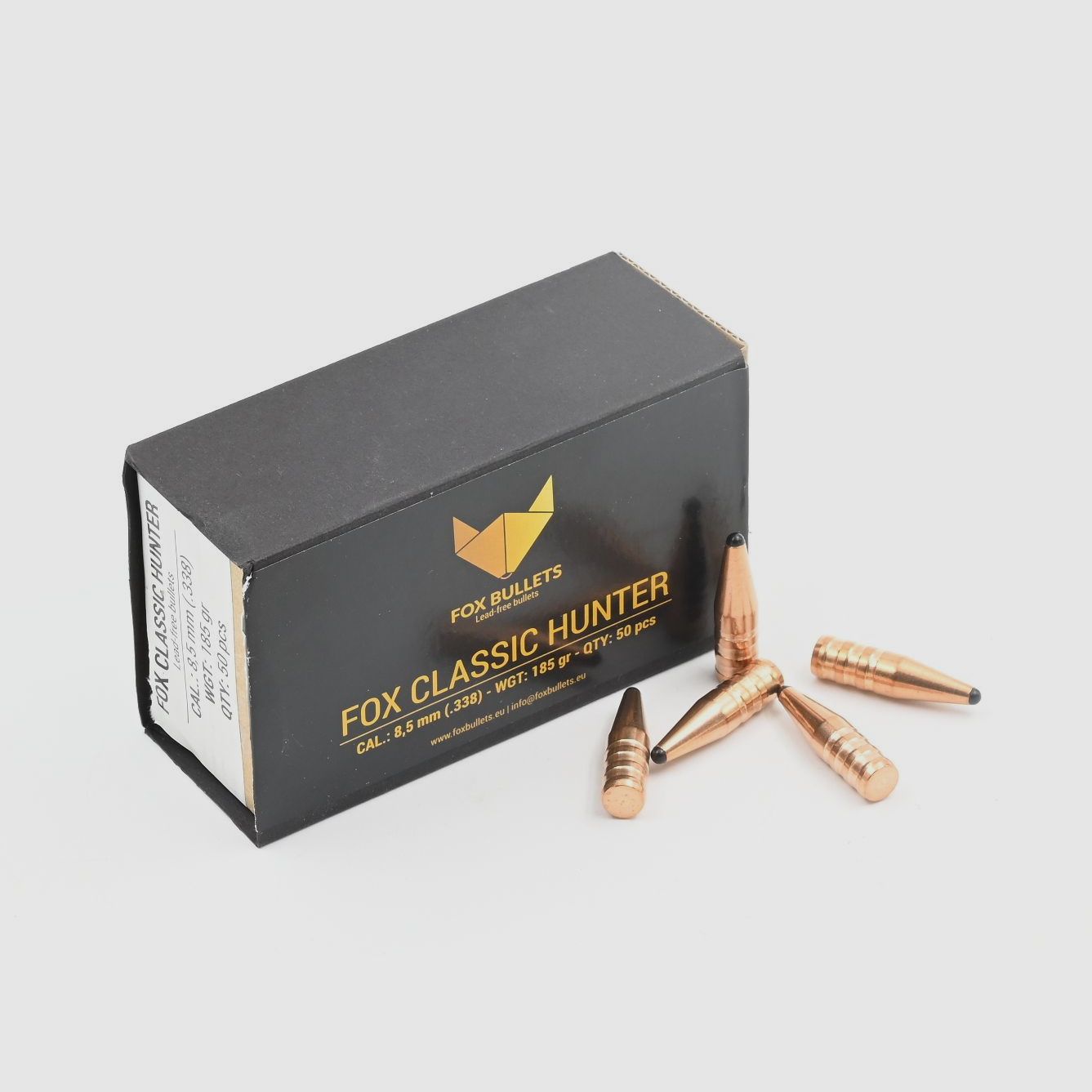 Geweerpatronen, FOX .338 Classic Hunter, 185gr, 50 stuks, .338 Lapua Mag., afbeelding 1 van 2