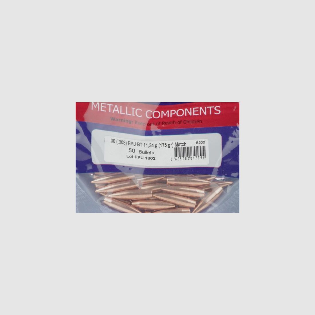 PPU Bullets .30 / .308 Match 175 gr FMJ BT B-500