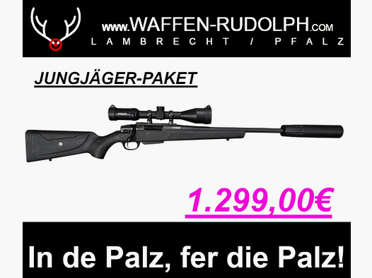 Zestaw kompletny Brenner, Brenner BR20 z polimerową rękojeścią w .308, w tym optyka i tłumik NIE tylko dla młodych myśliwych!