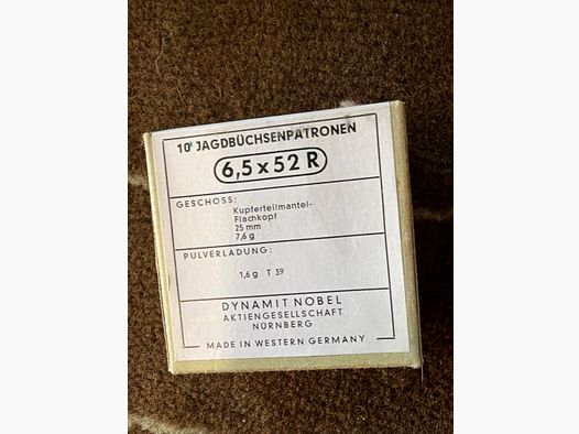 RWS 6,5x52R cartridges