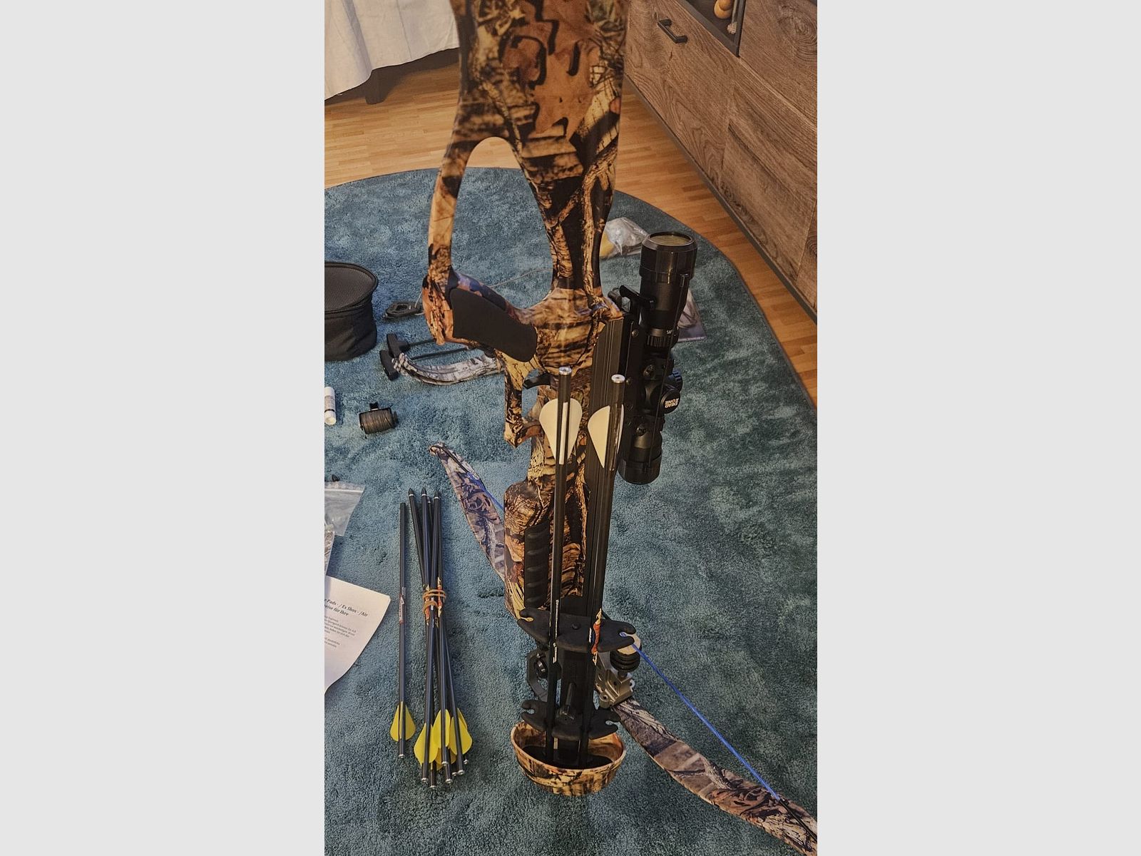 Excalibur Matrix 330 Armbrust + viel Zubehör (Ersatzwurfarme, Tasche, ZF) – sehr guter Zustand