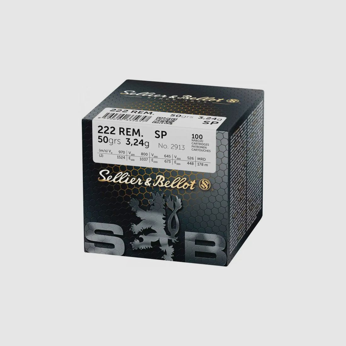 SELLIER & BELLOT .222REM - 50GRS. - SP/TM - 100 PATRONEN