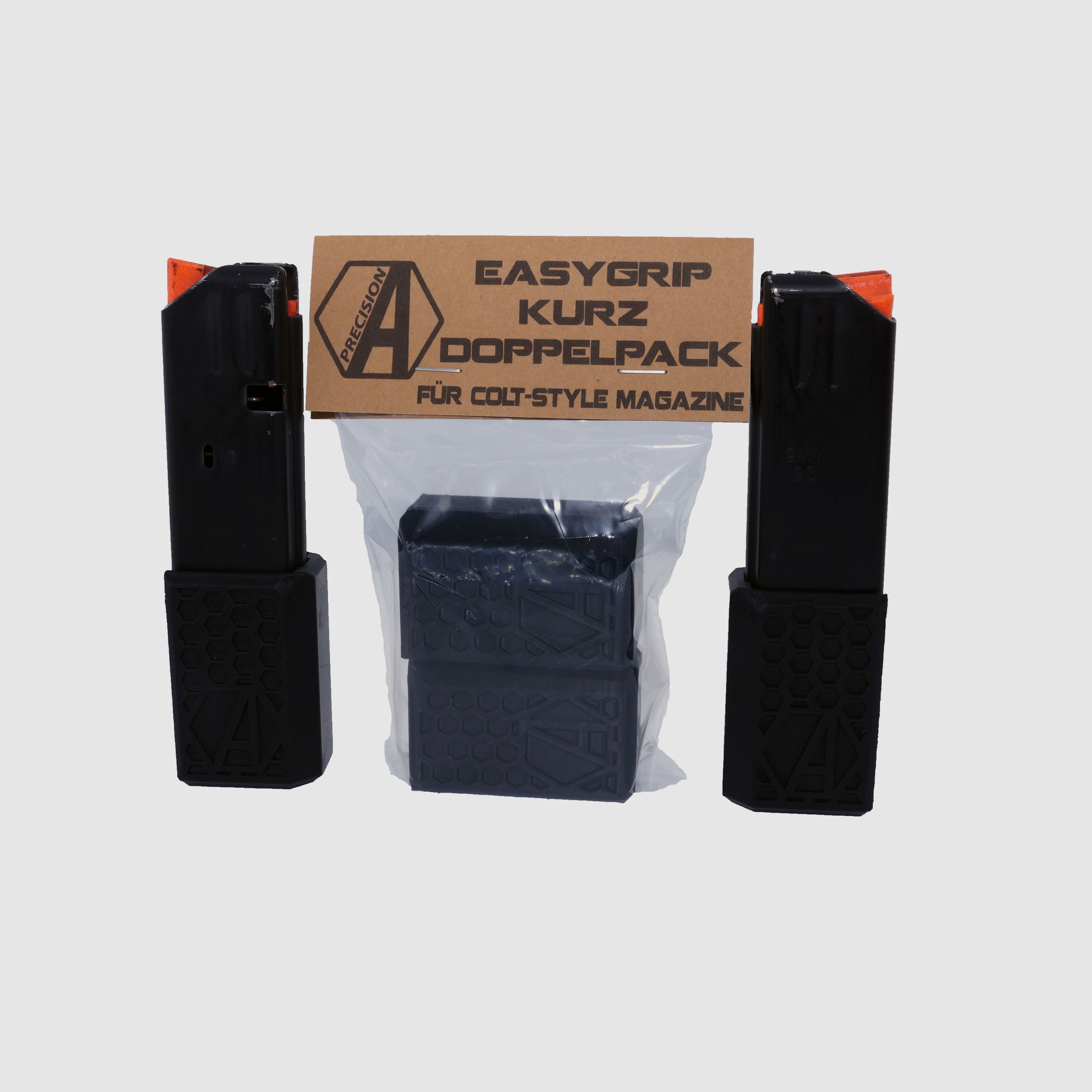 EasyGrip KURZ in confezione doppia estensione del caricatore per caricatori in stile Colt