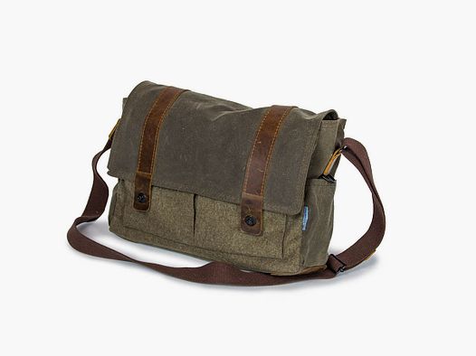 STEINKAUZ-Waxed Cotton Tasche "Landeck", Steingrau