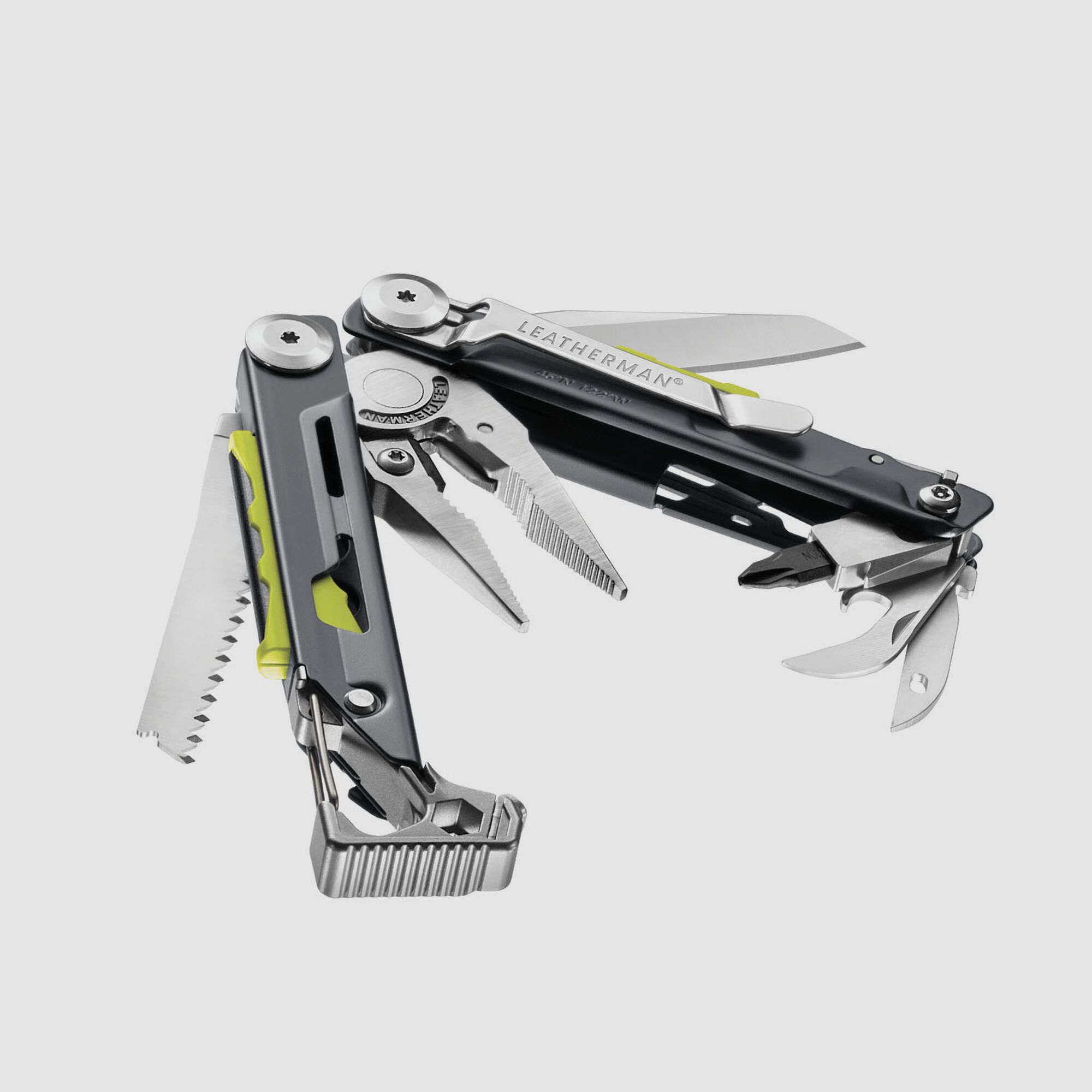 Leatherman SIGNAL Gray, Molle Holster, Schwarz, L
