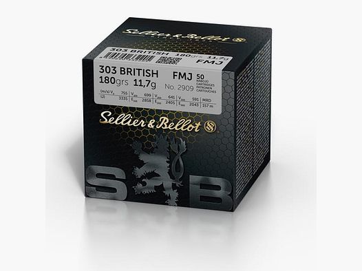 Amunicja Sellier&Bellot kal. 303 British FMJ, 11,7g / 180gr, opakowanie 50 szt.