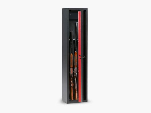TECHNOMAX – TECHNOSAFE WAFFENSCHRANK MIT SCHLÜSSEL FÜR 5 WAFFEN MIT SAFE | mm 1380x315x220