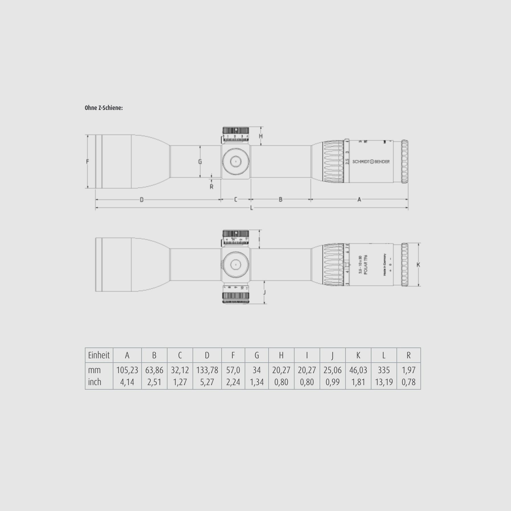 Schmidt und Bender 753-911-72D-E4-03 Zielfernrohr 2.5-10x50 Polar T96 2.BE D7 1cm cw Posicon CT / Po