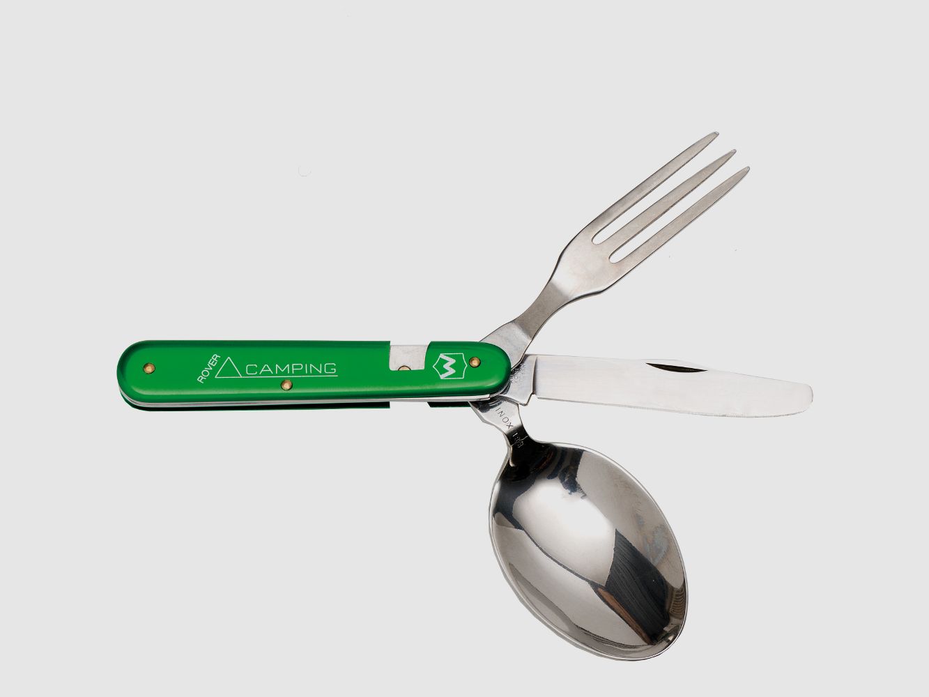 teilbares Camping-Besteck grn Messer Gabel Lffel Urlaub Reise
