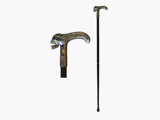 Spazierstock mit Schädelgriff Gehstock