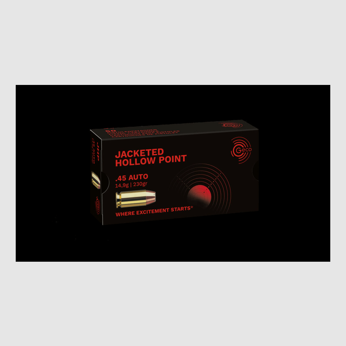 Geco JHP 14,9g/230grs à50 .45 AUTO