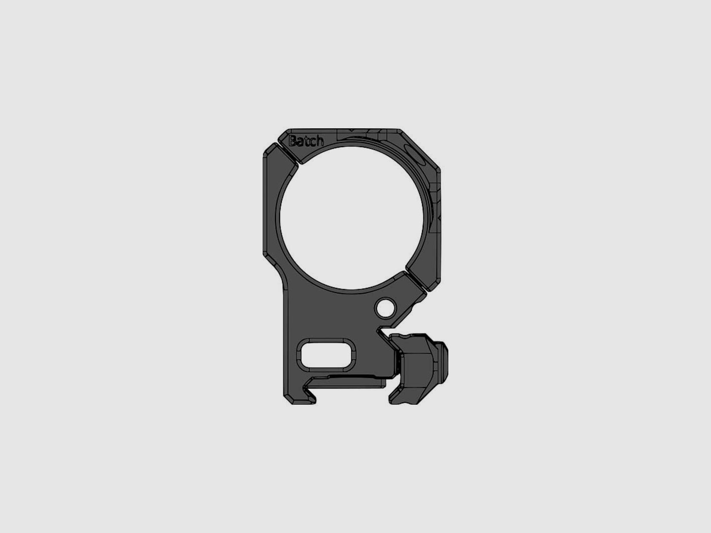 Monobloc Picatinny Montage SPUHR 34mm mat zwart BH 38mm schuin 6 mil ref SPUHR-SP-4602C, afbeelding 4 van 4