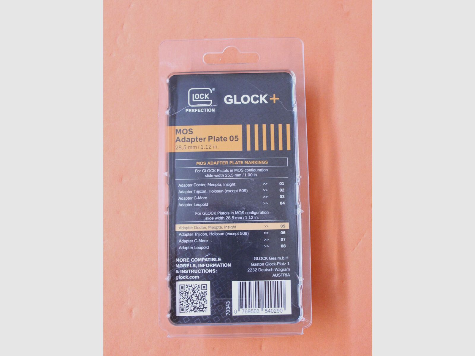 Glock Glock MOS: Placa adaptadora 05 para visores de punto rojo Docter/ Meopta/ Insight/ Vortex/ Burris
