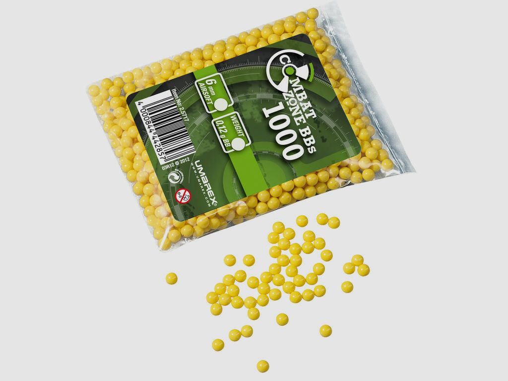 Munición Airsoft Umarex COMBAT ZONE BB-Combat Zone-Azules-6mm-0,12-Bolsa 1000 uds, billede 2 af 2