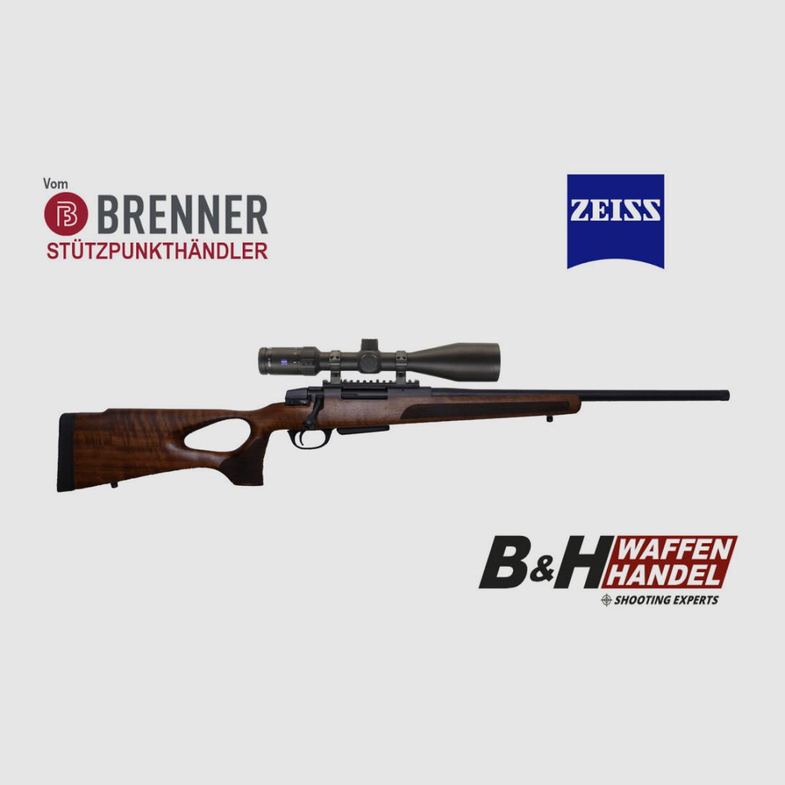 Brenner Komplettpaket: Brenner BR 20 Lochschaft mit Zeiss 3-12x56
