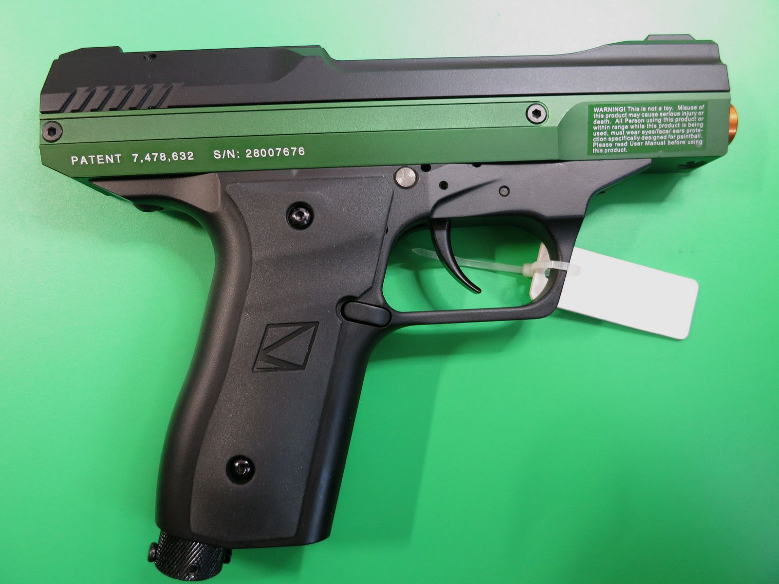 Pistola Kingman KT Eraser RAM, calibre .43 (11mm) - Racing Green, pieza de exhibición, como nueva! #25