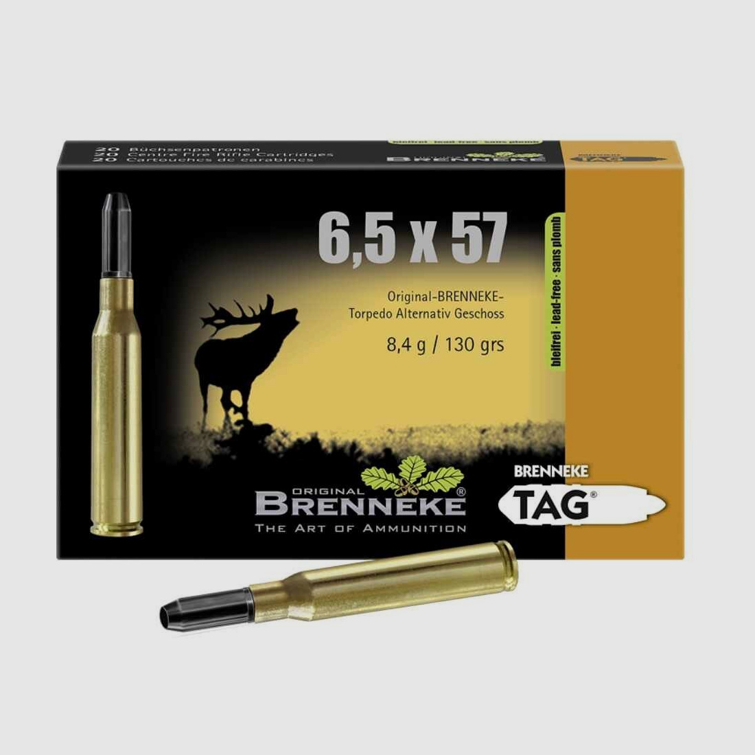 6,5x57 TAG bleifrei 8,4g/130grs. Brenneke