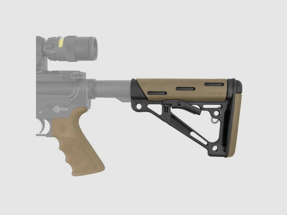 HOGUE Vingergroef Grip met Inklapbare Commerciële HOGUE AR-15 FG BT Grip & Overmold Buttstock Inklapbaar COMM FDE, afbeelding 2 van 3